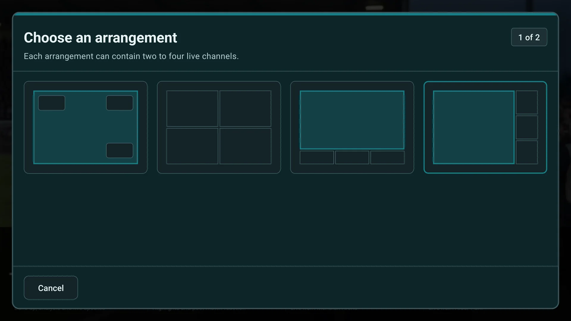 Multi-View layout selection in the IPTV Buddy TV app