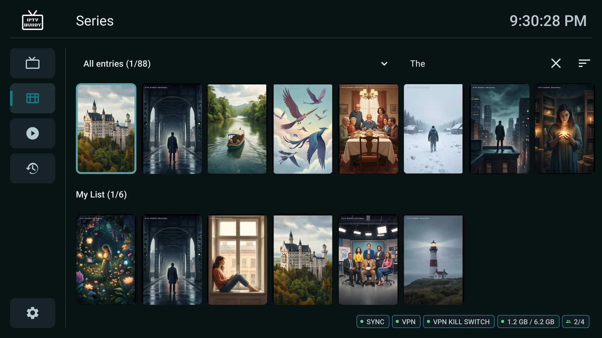 Series search with matching fictional results from the full catalogue